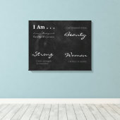 Ich bin eine schöne, starke weibliche Blackboard-B Leinwanddruck (Insitu (Holzboden))