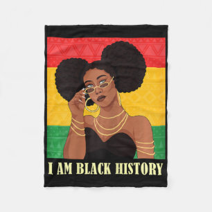 Ich bin eine schwarz gebildete Königin der afroame Fleecedecke