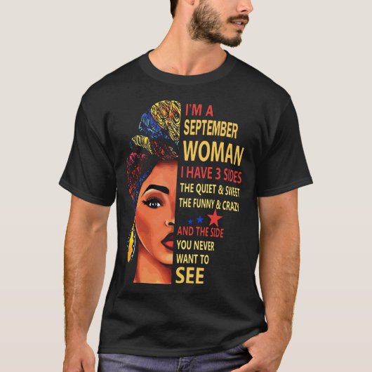 ich bin eine September-Frau, die ich 3 Seiten die T-Shirt (Vorderseite)