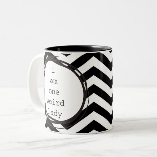 Ich bin eine sonderbare Dame Zweifarbige Tasse (Vorderseite Links)