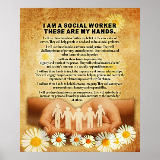 Ich bin eine Sozialarbeiterinitiative und Motivier Poster (Vorne)