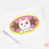 Ich bin eine STAR CAT so niedlich! Ovaler Aufkleber (Umschlag)
