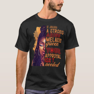 Ich bin eine starke Aries Melanin Queen Zodiac Bla T-Shirt