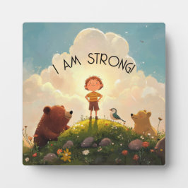 Ich bin eine starke Jungs-Bestätigung Fotoplatte