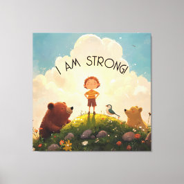 Ich bin eine starke Jungs-Bestätigung Leinwanddruck