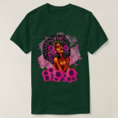 Ich bin eine starke rosa Blume Black Queen Brust T-Shirt (Design vorne)