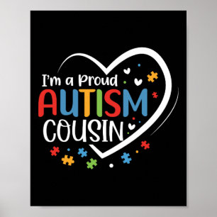 Ich bin eine stolz Cousin Liebe Herz Autismus Bewu Poster