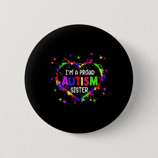 Ich bin eine stolze Autismus Schwester Frauenmädch Button (Vorderseite)