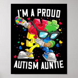 Ich bin eine stolze Autismus Tante Autismus Awaren Poster