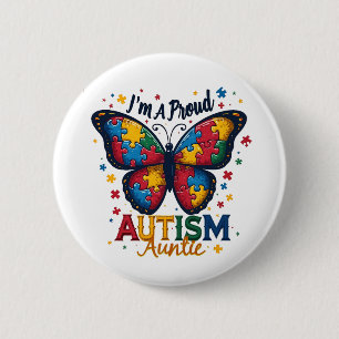 Ich bin eine stolze Autismus-Tante Autismus-Bewuss Button