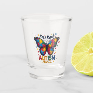 Ich bin eine stolze Autismus-Tante Autismus-Bewuss Schnapsglas