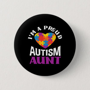 Ich bin eine stolze Autismus-Tante Puzzle-Herz Aut Button