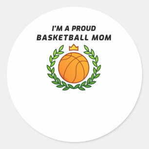 Ich bin eine stolze Basketball-Mama Runder Aufkleber
