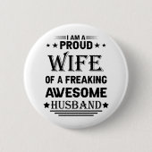 Ich bin eine stolze Ehefrau eines phantastischen E Button (Vorderseite)
