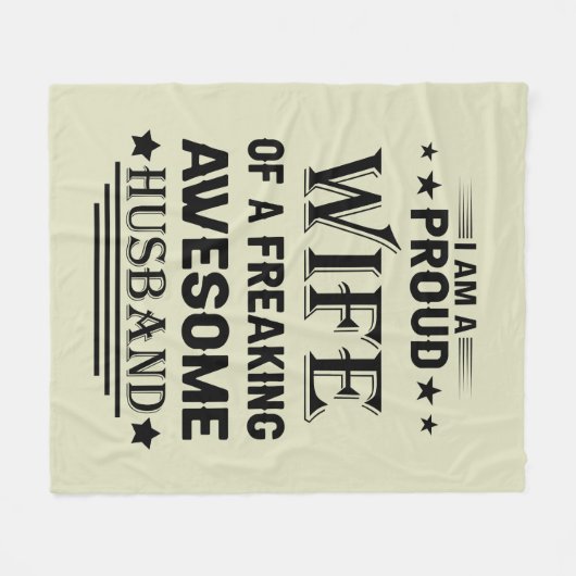 Ich bin eine stolze Ehefrau eines phantastischen E Fleecedecke (Vorderseite (Horizontal))