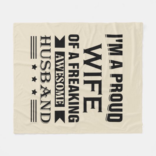 Ich bin eine stolze Ehefrau eines phantastischen E Fleecedecke (Vorderseite (Horizontal))