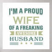 Ich bin eine stolze Ehefrau eines phantastischen E Poster (Vorne)