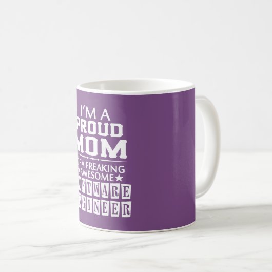 Ich bin EINE STOLZE MAMA DER SOFTWARE ENGINEERS Kaffeetasse (VorderseiteRechts)