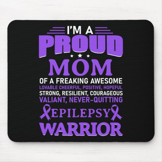 Ich bin eine stolze Mama Epilepsie Bewusstsein Lil Mousepad (Vorne)