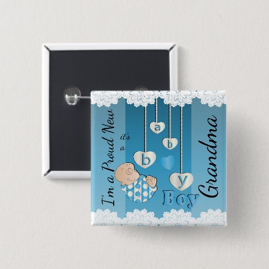Ich bin eine stolze neue Großmutter - Baby Button (Vorne & Hinten)