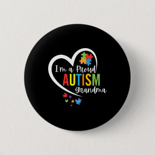 Ich bin eine stolze Oma Liebe Herz Autismus Bewuss Button