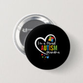 Ich bin eine stolze Oma Liebe Herz Autismus Bewuss Button (Vorne & Hinten)