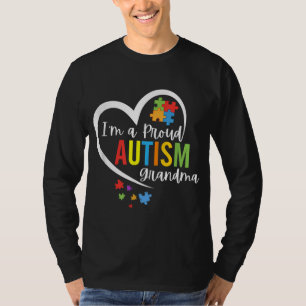 Ich bin eine stolze Oma Liebe Herz Autismus Bewuss T-Shirt