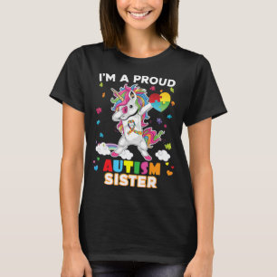 Ich bin eine stolze Schwester Dabbing Unicorn Auti T-Shirt