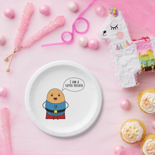 Ich bin eine Superkartoffel Pappteller (Party)