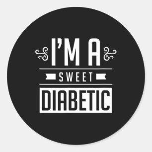 Ich bin eine süße Diabetikerin Insulin Diabetes Bl Runder Aufkleber