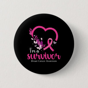 Ich bin eine überlebende Brustkrebserklärerin Frau Button