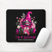 Ich bin eine Überlebende Gnome Pink Ribbon Brustkr Mousepad (Mit Mouse)