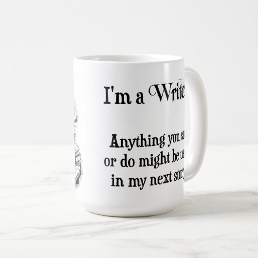 Ich bin eine Verfasser-Tasse Kaffeetasse (VorderseiteRechts)