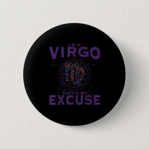 Ich bin eine Virgo Zodiac Sign Graphic Art Jungfra Button