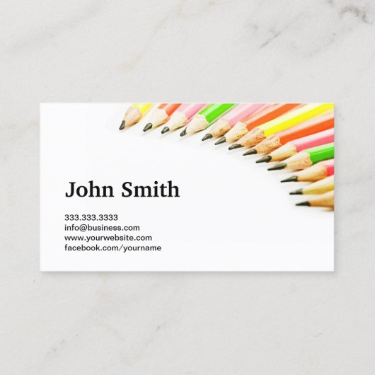 Ich bin eine Visitenkarte für Künstlerfarbene Stif (Rückseite)