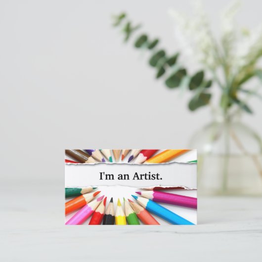 Ich bin eine Visitenkarte für Künstlerfarbene Stif (Stehend Vorderseite)