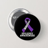 Ich bin eine Warrior Epilepsie Awareness Ribbon-Kr Button (Vorne & Hinten)