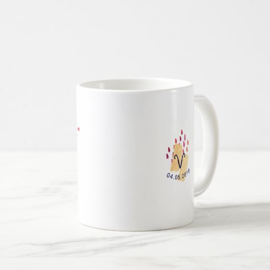 "Ich bin eine Widder-" Tierkreis-magentarote Kaffeetasse (VorderseiteRechts)