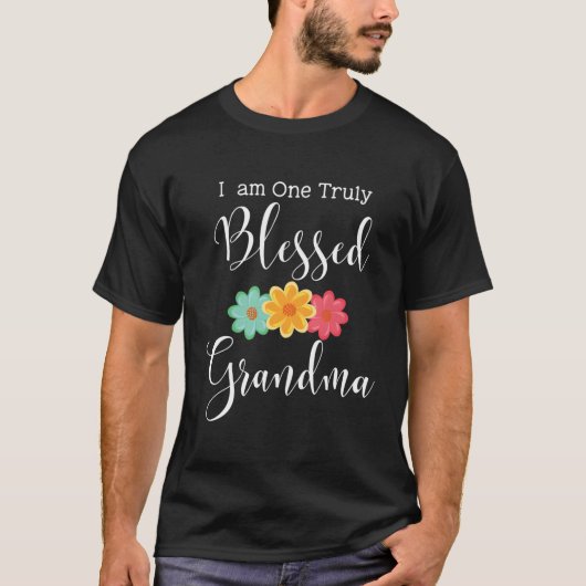 Ich bin eine wirklich gesegnete Oma Hübsche Blume  T-Shirt (Vorderseite)