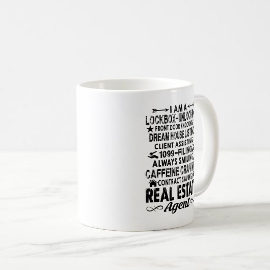 Ich bin eine wirkliche Anwesen-Agent-Tasse Kaffeetasse (VorderseiteRechts)