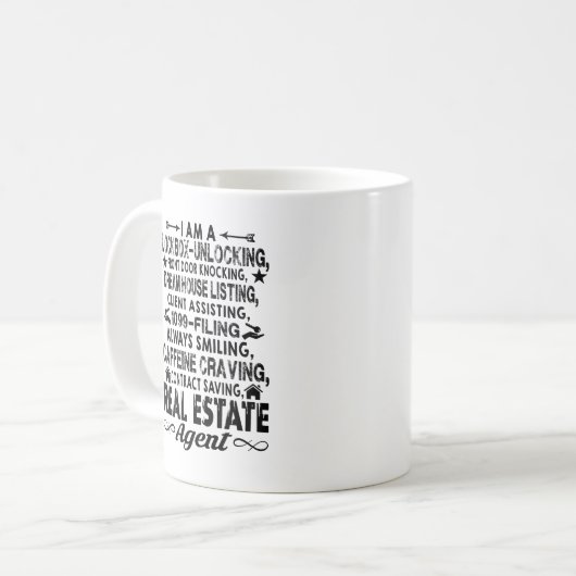 Ich bin eine wirkliche Anwesen-Agent-Tasse Kaffeetasse (Vorderseite Links)
