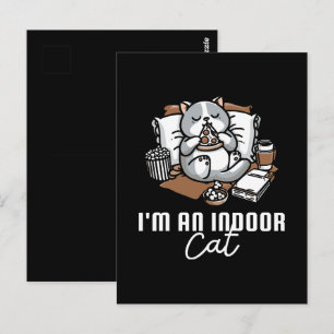 Ich bin eine Wohnungskatze - introvertierte Katze Postkarte