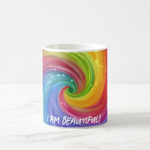 Ich bin eine wunderschöne Rainbow Digital Art Kaffeetasse