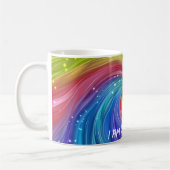 Ich bin eine wunderschöne Rainbow Digital Art Kaffeetasse (Links)