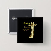 Ich bin eine Ziege Cool, die Giraffe verwirrt Button (Vorne & Hinten)