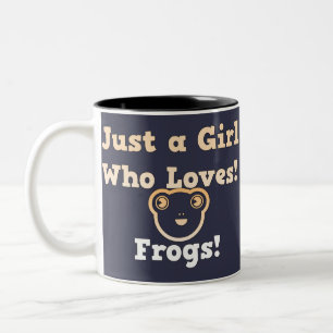Ich bin einfach ein Mädchen, das Frösche liebt Ges Zweifarbige Tasse