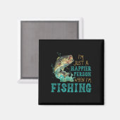 Ich bin einfach glücklicher, wenn ich fische magnet (Vorderseite/Rückseite)