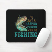Ich bin einfach glücklicher, wenn ich fische mousepad (Mit Mouse)
