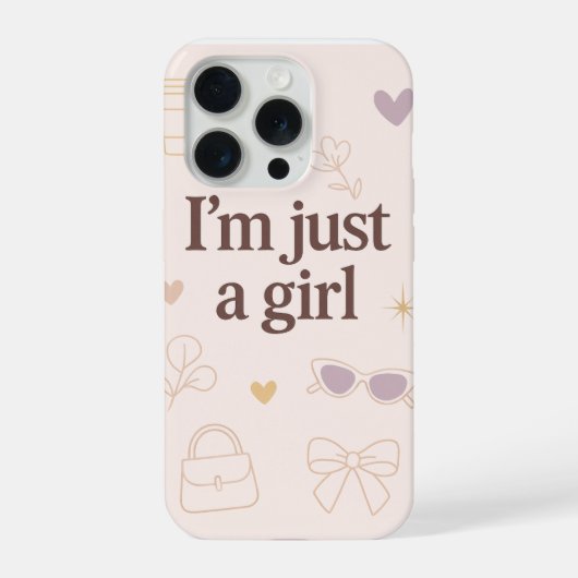 Ich bin einfach nur ein Mädchen Ästhetik iPhone 15 Hülle (Rückseite)