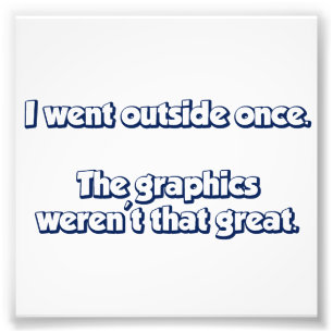 Ich bin einmal draußen gegangen. Grafik war nicht  Fotodruck